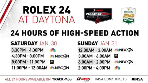 rolex 24 race schedule